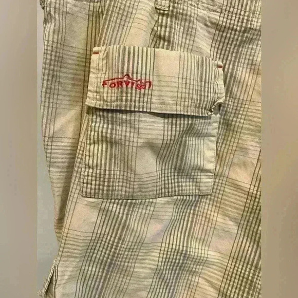 ✨Orvis Mens size 42 Tan plaid Cargo Pocket shorts - Picture 3 of 6